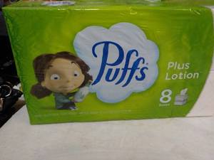 lot 115 image: 8 boxes Puffs 2 ply Facial Tissues...
