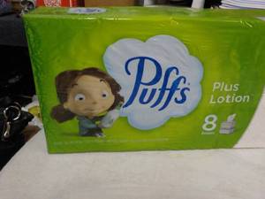lot 118 image: 8 boxes Puffs 2 ply Facial Tissues...