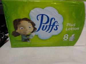 lot 119 image: 8 boxes Puffs 2 ply Facial Tissues...
