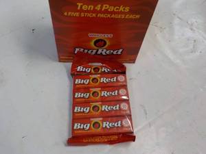 lot 217 image: Ten ct 4 pack Big Red Gum...