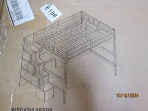 full loft bed with desk staircase g...