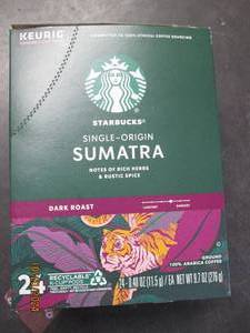 package of starbucks sumatra k-cups...