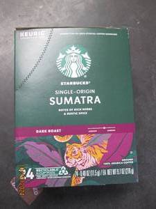 package of starbucks sumatra k-cups...