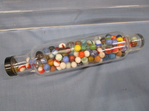 Vintage Rolling Pin & Marbles