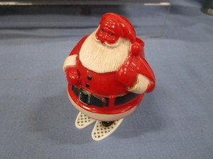 Plastic Santa on Snow Shoes, Vintage