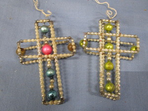 Vintage Beaded Glass Crosses