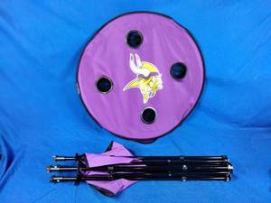 lot 123 image: New Logo Brands NFL Round Table w Shelf - Minnesota Vikings