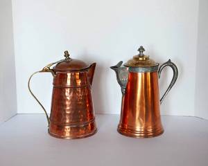 lot 24 image: Vintage Copper Tea Pots