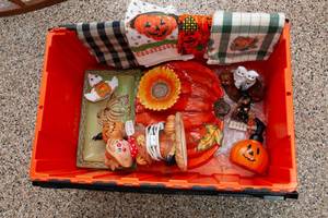 lot 175 image: Halloween Decor and Tote