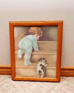 lot 99 image: Vintage Bessie Pease Gutmann Framed Print  Nitey Nite