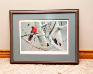 lot 116 image: Red On a Winters Day by Mario Fernandez Signed and Numbered