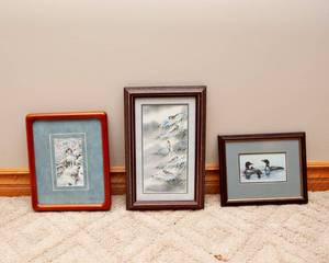 lot 97 image: Loon and Chickadees Artwork