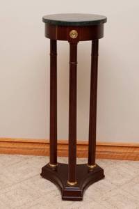 lot 115 image: Pedestal with Green Marble Top by BOMBAY CO.