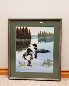 lot 114 image: Loon Artwork Framed and Matted
