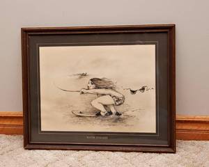 lot 123 image: Vintage Framed Art by Gary Patters Water Streaker