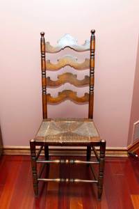 lot 31 image: Vintage Ladderback Chair with Rush Seating