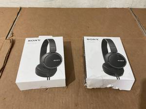 lot 269 image: LOT OF 2 Sony MDR-ZX110 Wired On-Ear Headphones, Black