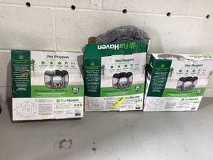 lot 423 image: LOT OF 3 FurHaven Pet Playpen, Medium