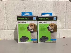 lot 433 image: LOT OF 2 Premier Pet Bark Adjustable Collar