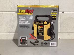 lot 451 image: 800 Peak Amp Jump Starter w 120 PSI Compressor, pivoting LED light, 3X USB ports