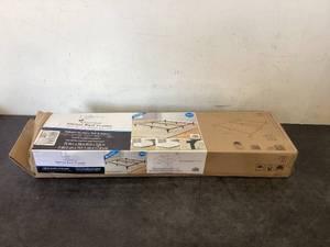 lot 533 image: Mainstays 7 TwinFullQueen Size Adjustable Metal Bed Frame, Black, Box Spring Required