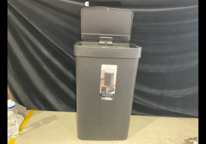 lot 304 image: Mainstays 13.2 Gallon Kitchen Sensor Trash Can, Plastic Motion Sensor Kitchen Trash Can, Black