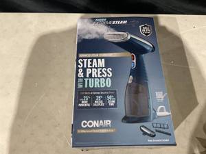 lot 316 image: Conair Handheld Garment Steamer for Clothes, Turbo ExtremeSteam 1550W GS38R