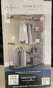 lot 351 image: Mainstays Wire Shelf Closet Organizer, 2-Tier, Easy to Assemble