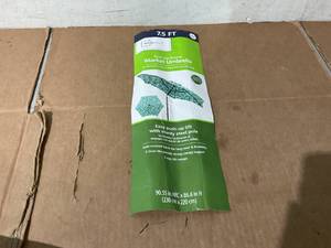 lot 601 image: Mainstays 7.5ft Palm Round Outdoor Tilting Market Patio Umbrella with Push-up Function