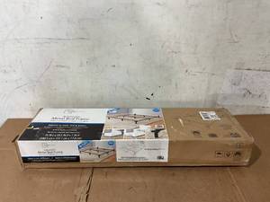 lot 608 image: Mainstays 7 TwinFullQueen Size Adjustable Metal Bed Frame, Black, Box Spring Required