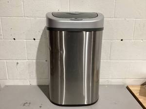 lot 472 image: SensorCan Automatic Sensor Touchless Kitchen Trash Can Stainless Steel - 13 Gal  49 L - Oval Shape