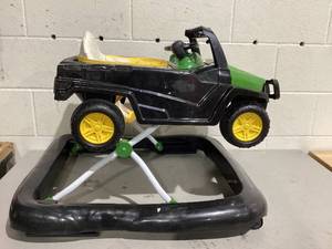 lot 488 image: Bright Starts John Deere 4-in-1 Gator Green Baby Activity Center & Push Walker with Removable Interactive Steering Wheel Toy, 6 Months and up