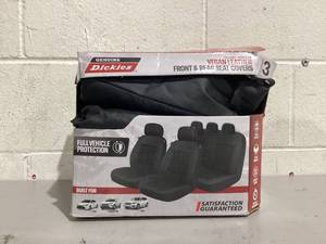 lot 491 image: Genuine Dickies 3-Piece Black Peterson Vegan Leather Car Seat Covers, 43645WDI