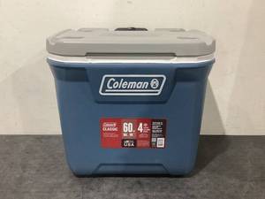 lot 551 image: Coleman 316 Series 60QT Hard Chest Wheeled Cooler, Lakeside Blue