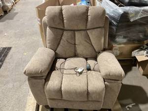 lot 354 image: JONPONY Power Lift Recliner Chair Recliners for Elderly with Heat and Massage Recliner Chair for Living Room with Infinite Position and Side Pocket,USB Charge Port,Brown