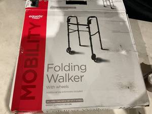 lot 359 image: Equate Folding Walker with Wheels, Black