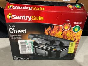lot 365 image: SentrySafe 1200 Fire-Resistant Box Safe with Key Lock 0.18 Cu. Ft., Black