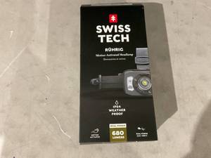 lot 368 image: Swiss Tech Rechargeable LED Headlamp, IP54 Weatherproof