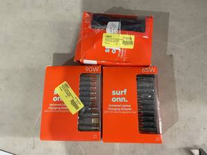 lot 385 image: LOT OF 3 Surf Onn. Universal 45W Laptop Power Adapter Charger