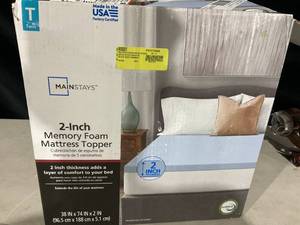 lot 376 image: Twin Size Mainstays 2 Memory Foam Mattress Topper