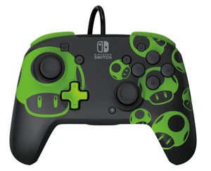 lot 71 image: PDP Gaming Rematch Wired Controller for Nintendo Switch - 1Up Glow In The Dark