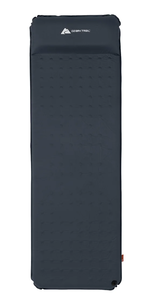 lot 143 image: Ozark Trail Self-Inflating Camp Pad with Pillow - Grey, Adult, 78 L x 25 W x 2 H