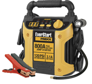lot 163 image: Everstart Maxx 800 Peak Amp Jump Starter w 120 PSI Compressor, pivoting LED light, 3X USB ports