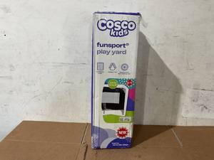 lot 615 image: Cosco Kids Funsport Portable Compact Baby Play Yard, Noir Dot