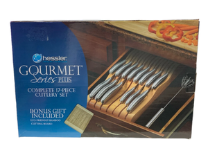 lot 538 image: Hessler Gourmet Series Plus 17 Piece Cutlery Set with Cutting Board