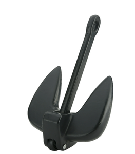 lot 542 image: Lot of 3 Attwood 9934B1 Solid Cast Iron 15-Pound Navy Boat Anchor, Black PVC-Coated