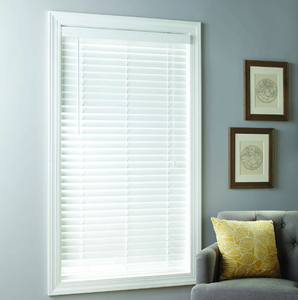 lot 550 image: LOT of 2 Better Homes & Gardens 2 Cordless Faux Wood Horizontal Blinds, White, 27 W x 64 L