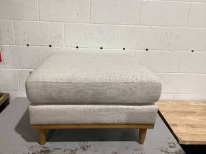 lot 94 image: Better Homes & Gardens Springwood Square Wood Frame Ottoman, Light Honey Finish