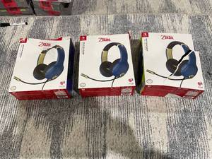 lot 72 image: LOT OF 3 PDP AIRLITE Wired Headset Brave Blue For Nintendo Switch, Nintendo Switch