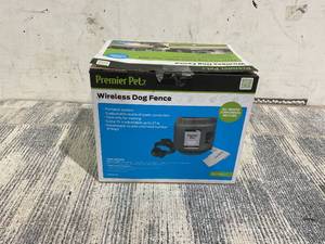 lot 88 image: Premier Pet Wireless Fence for Dogs .5 Acre Adjustable Circular Barrier, Wire-Free Electric Fence, Waterproof Collar, Tone & Static Correction